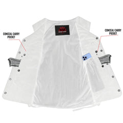 Women's Denim Longer Body ¾ Vest - Side Laces