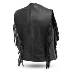 FIL572SDM-Apache Women's Leather Motorcycle Vest