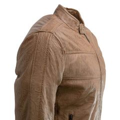 Milwaukee Leather SFM1835 Men's Saddle ‘Café Racer’ Leather Jacket with Snap Button Collar