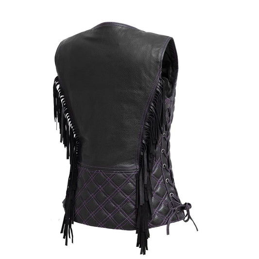 FIL581CDM-Bandida Women's Motorcycle Leather Vest