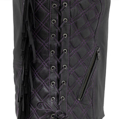 FIL581CDM-Bandida Women's Motorcycle Leather Vest