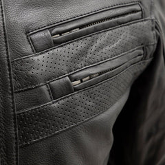 FIM286CDMZ-BLK-BiTurbo - Men's Leather Motorcycle Jacket