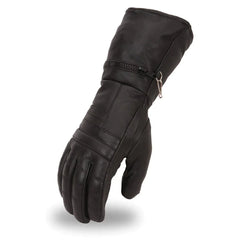 FI120GL-Black Rock Men's Leather Gauntlet Gloves