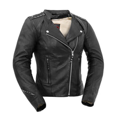 FIL191SDMZ-Black Widow - Women's Motorcycle Leather Jacket