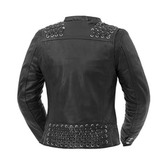 FIL191SDMZ-Black Widow - Women's Motorcycle Leather Jacket