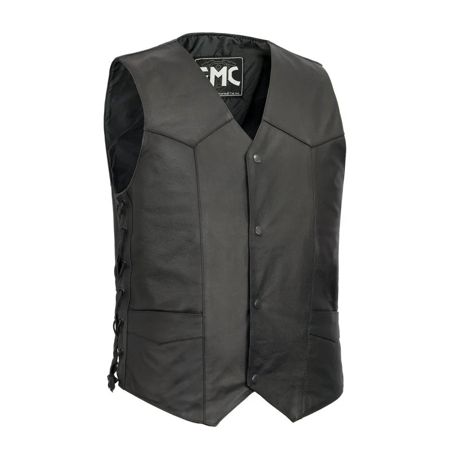 FMM602BM-REG-Carbine Men's Western Style Leather Motorcycle Vest