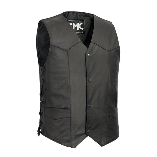 FMM602BM-REG-Carbine Men's Western Style Leather Motorcycle Vest
