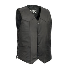 FMM602BM-REG-Carbine Men's Western Style Leather Motorcycle Vest