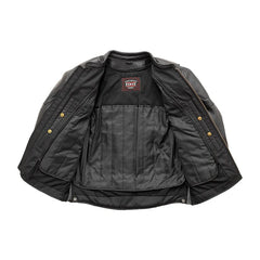 FIM226CDMZ-BLK-Chaos - Men's Leather Motorcycle Jacket