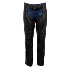 Milwaukee Leather USA MADE MLCHL5001 Women's Black Shade Premium Leather Motorcycle Chaps