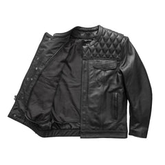 CUS264CDMZ-BKBK-Cinder Men's Cafe Style Leather Jacket