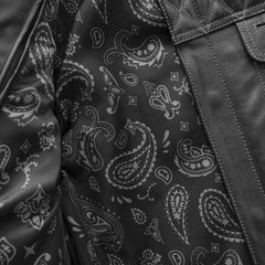 CUS264CDMZ-BKG-Cinder Men's Cafe Style Leather Jacket