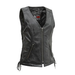 FIL576SDM-Cindy Women's Leather Motorcycle Vest