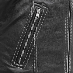 FIL576PM-Cindy - Women's Motorcycle Leather Vest