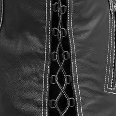FIL576PM-Cindy - Women's Motorcycle Leather Vest
