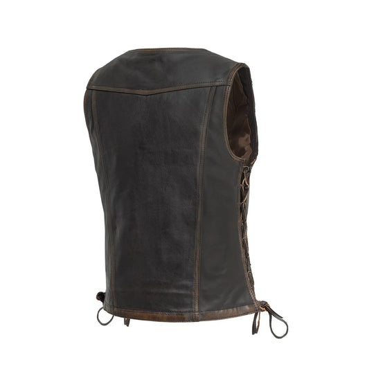 FIL576CDM-BRNB-Cindy - Women's Motorcycle Leather Vest