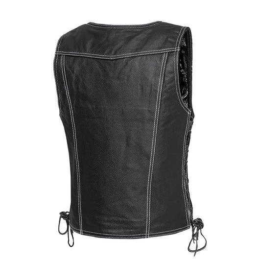 FIL576PM-Cindy - Women's Motorcycle Leather Vest