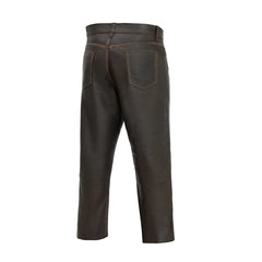 FIM833CFD-BRNB-Commander Men's Leather Motorcycle Pants