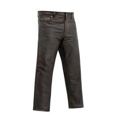 FIM833CFD-BRNB-Commander Men's Leather Motorcycle Pants