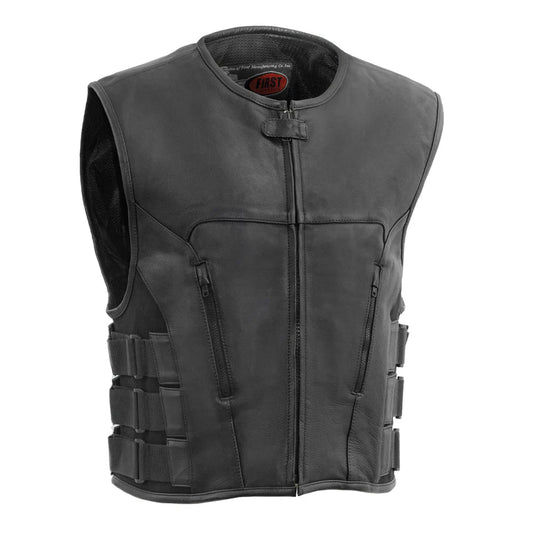 FIM645CSL-Commando Men's Leather Swat Style Motorcycle Vest
