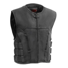 FIM645CSL-Commando Men's Leather Swat Style Motorcycle Vest