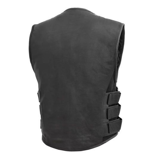 FIM645CSL-Commando Men's Leather Swat Style Motorcycle Vest