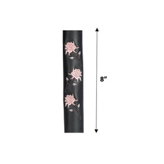 Adorned with embroidered pink roses