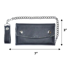 Black Trifold Snap Closure Wallet