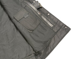 Club Vest CVM3710 Men's Leather Black Open Neck Vest with Snap and Zip Front Closure