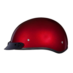 D1-BC DOT Approved Daytona Skull Cap Half Shell Motorcycle Helmet - Beanie Style for Motorcycles, Cruisers, Scooters, and Mopeds - Black Cherry