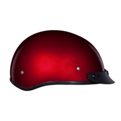 D1-BC DOT Approved Daytona Skull Cap Half Shell Motorcycle Helmet - Beanie Style for Motorcycles, Cruisers, Scooters, and Mopeds - Black Cherry