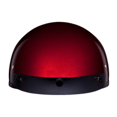 D1-BC DOT Approved Daytona Skull Cap Half Shell Motorcycle Helmet - Beanie Style for Motorcycles, Cruisers, Scooters, and Mopeds - Black Cherry