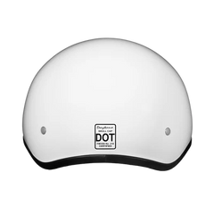 D1-C DOT Approved Daytona Skull Cap Half Shell Motorcycle Helmet - Beanie Style for Motorcycles, Cruisers, Scooters, and Mopeds - Hi-Gloss White