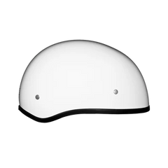 D1-CNS DOT Approved Daytona Skull Cap Half Shell Motorcycle Helmet - Beanie Style for Motorcycles, Cruisers, Scooters, and Mopeds W/O Visor- Hi-Gloss White