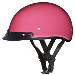 DOT Approved Daytona Skull Cap Half Shell Motorcycle Helmet - Beanie Style for Motorcycles, Cruisers, Scooters, and Mopeds - Hi-Gloss Pink