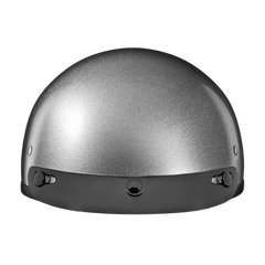 D1-SM DOT Approved Daytona Skull Cap Half Shell Motorcycle Helmet - Beanie Style for Motorcycles, Cruisers, Scooters, and Mopeds - Silver Metallic