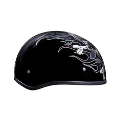 D6-CB DOT Approved Daytona Motorcycle Half Face Helmet - Skull Cap Graphics for Men & Women, Scooters, ATVs, UTVs & Choppers - W/ Cross Bones