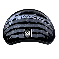 D6-FR2 DOT Approved Daytona Motorcycle Half Face Helmet - Skull Cap Graphics for Men & Women, Scooters, ATVs, UTVs & Choppers - W/ Freedom 2.0