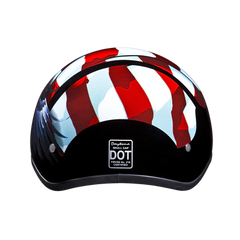 D6-FR DOT Approved Daytona Motorcycle Half Face Helmet - Skull Cap Graphics for Men & Women, Scooters, ATVs, UTVs & Choppers - W/ Freedom