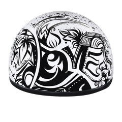 DOT Approved Daytona Motorcycle Half Face Helmet - Skull Cap Graphics for Men & Women, Scooters, ATVs, UTVs & Choppers - W/ Lovesee