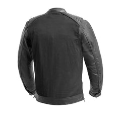 FIM260TW-BLK-Daredevil Men's Motorcycle Twill/Leather Jacket
