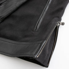 FIM260TW-BLK-Daredevil Men's Motorcycle Twill/Leather Jacket