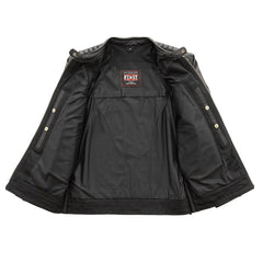 FIM260TW-BLK-Daredevil Men's Motorcycle Twill/Leather Jacket