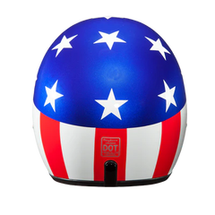 DC6-CA DOT Approved Daytona Cruiser Open Face Motorcycle Helmet - Men, Women & Youth - With Visor & Graphics - W/ Captain America