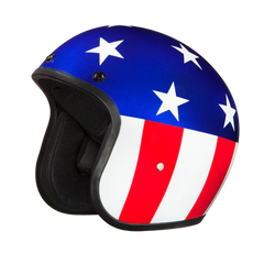 DC6-CA DOT Approved Daytona Cruiser Open Face Motorcycle Helmet - Men, Women & Youth - With Visor & Graphics - W/ Captain America