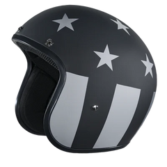 DC6-CAS DOT Approved Daytona Cruiser Open Face Motorcycle Helmet - Men, Women & Youth - With Visor & Graphics - W/ Captain America Stealth
