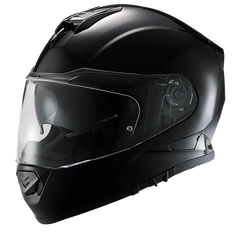DE1-A Daytona Detour Full Face Motorcycle Helmet - DOT Certified, Dual Visor, Street Bike Helmet, Men/Women/Youth - Hi-Gloss Black