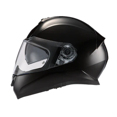 DE1-A Daytona Detour Full Face Motorcycle Helmet - DOT Certified, Dual Visor, Street Bike Helmet, Men/Women/Youth - Hi-Gloss Black