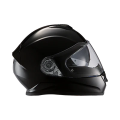 DE1-A Daytona Detour Full Face Motorcycle Helmet - DOT Certified, Dual Visor, Street Bike Helmet, Men/Women/Youth - Hi-Gloss Black