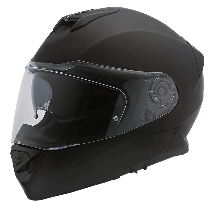 DE1-B Daytona Detour Full Face Motorcycle Helmet - DOT Certified, Dual Visor, Street Bike Helmet, Men/Women/Youth - Dull Black